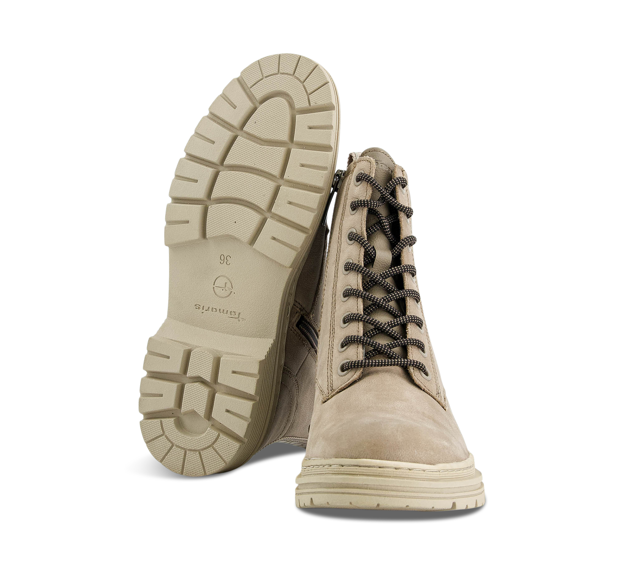 Tamaris Schnürstiefel beige/taupegrau
