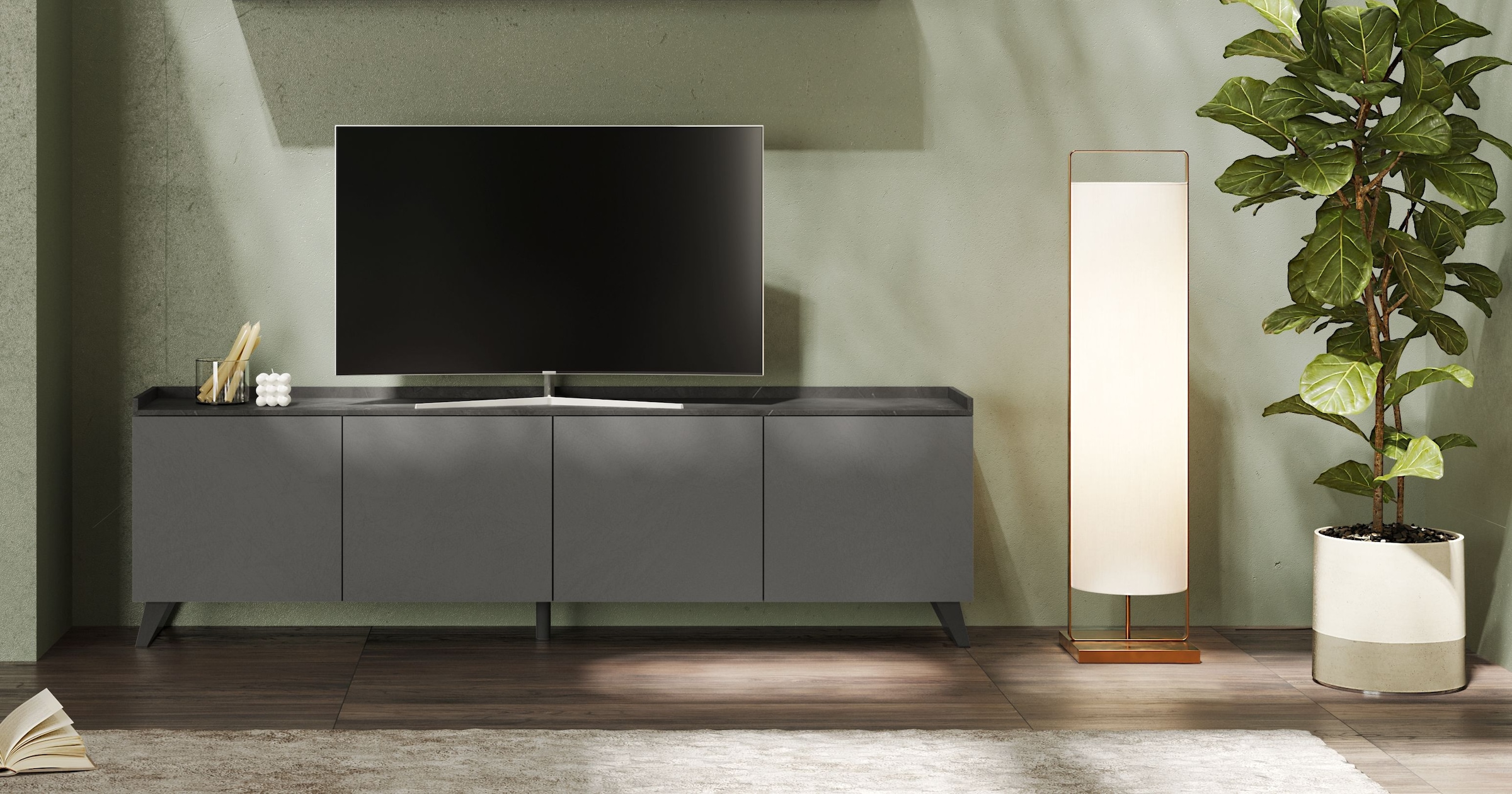 INOSIGN Lowboard »Tray, Breite 241, TV-Bank mit 4 Türen« Top 