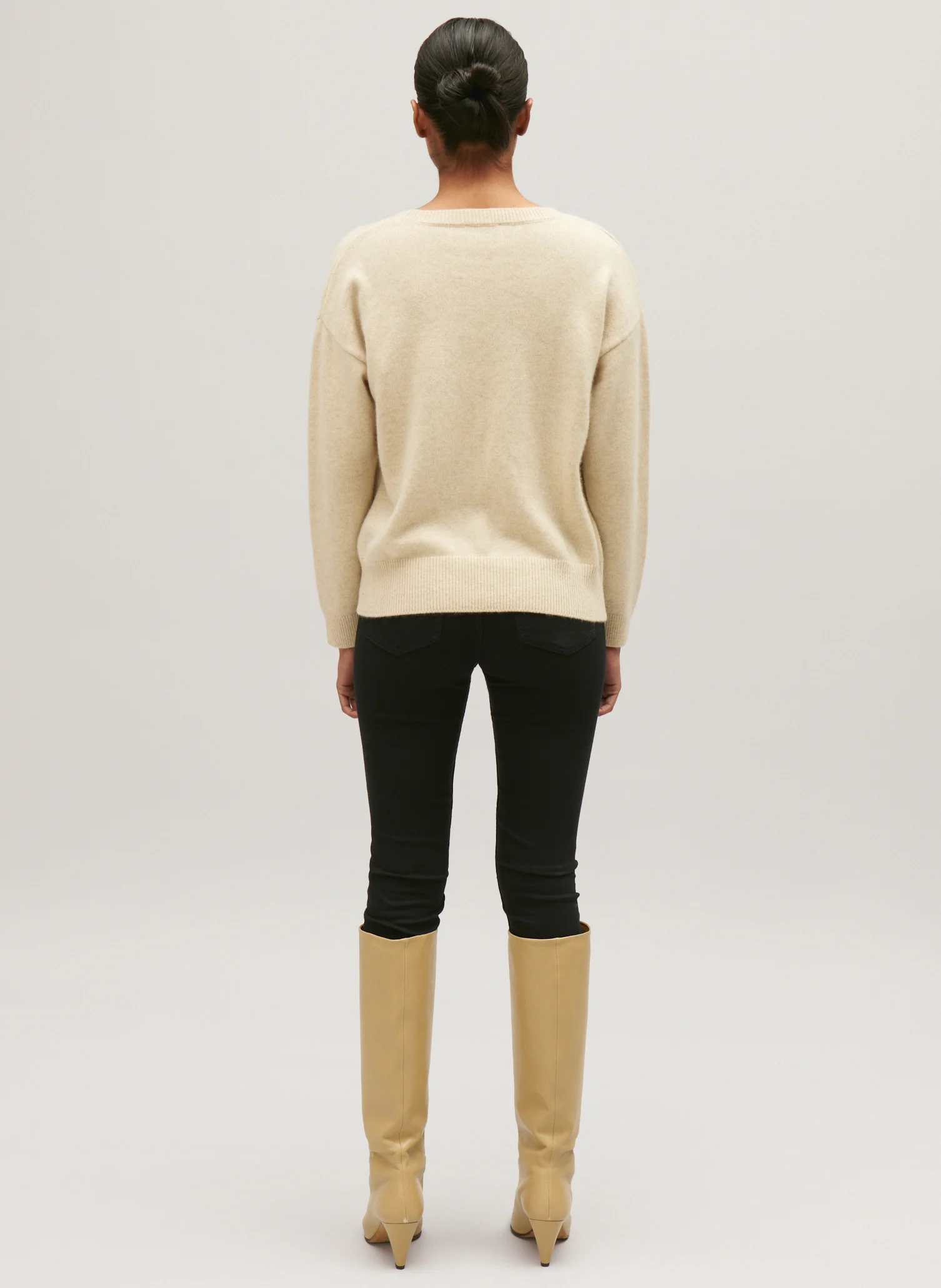 Pull col rond en cachemire | Beige