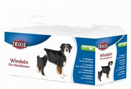 Trixie 23632 - Fraldas femininas, circunferência da cintura: 28-40 cm, tamanho P, 12 unidades