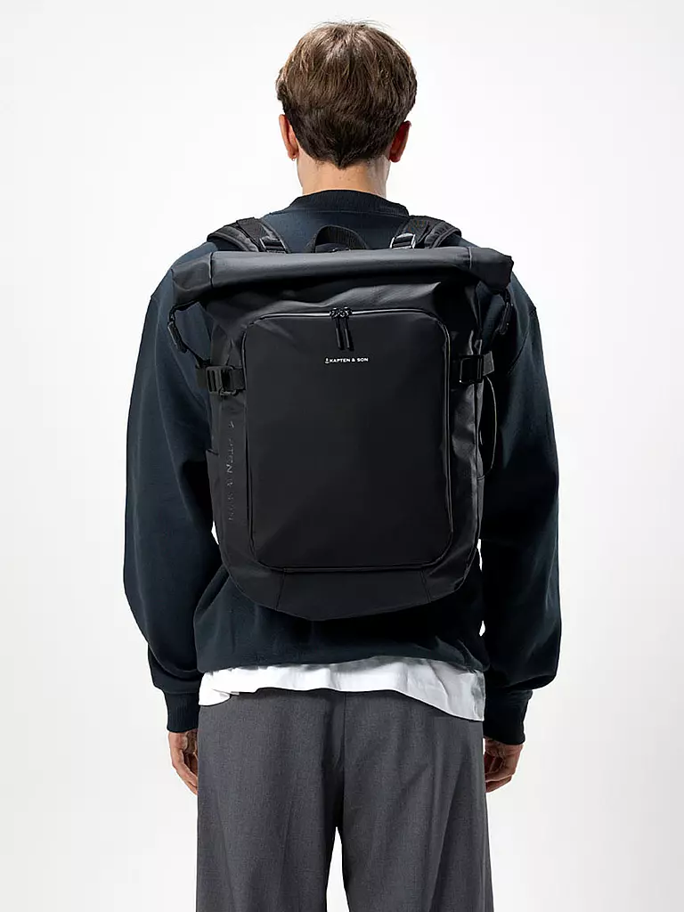 KAPTEN & SON Rucksack LISBON, erweiterbar schwarz
