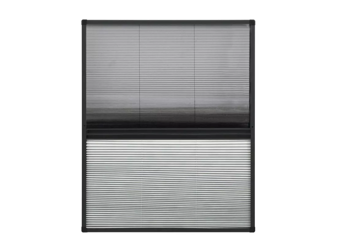 Moustiquaire plissée pour fenêtre Aluminium 80x100 cm et auvent