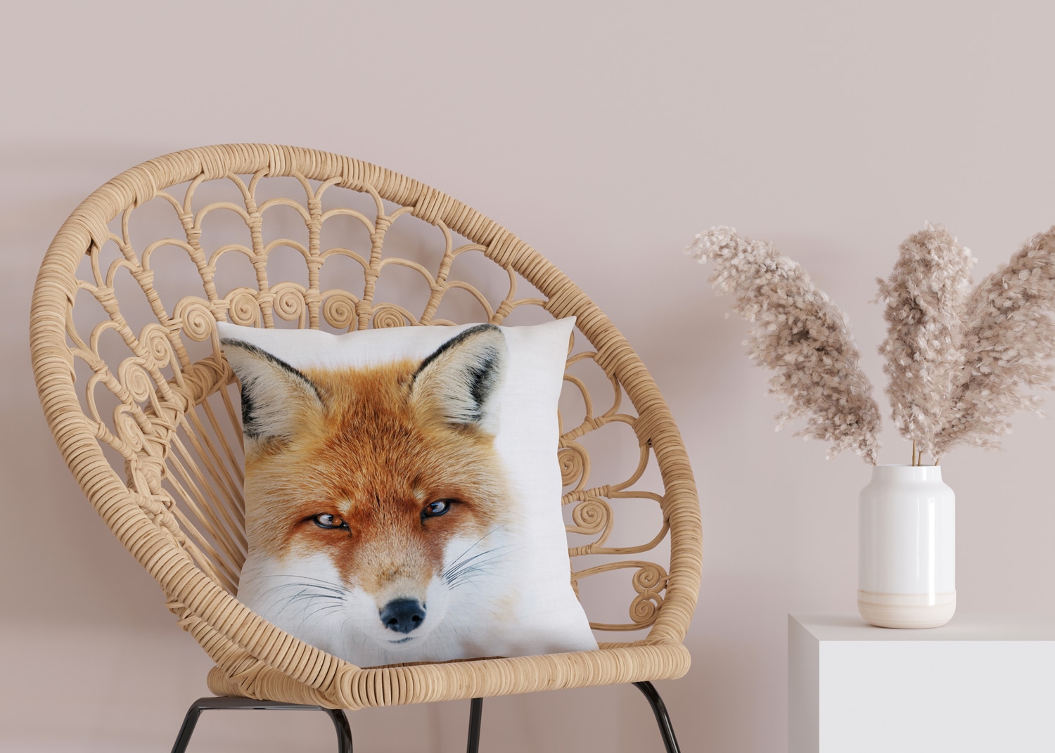 queence Dekokissen »Joleen« Kissenhülle,Fuchskopf,Fuchs,Tiermotiv,Waldtier,Gezeichnet,Naturmotiv
