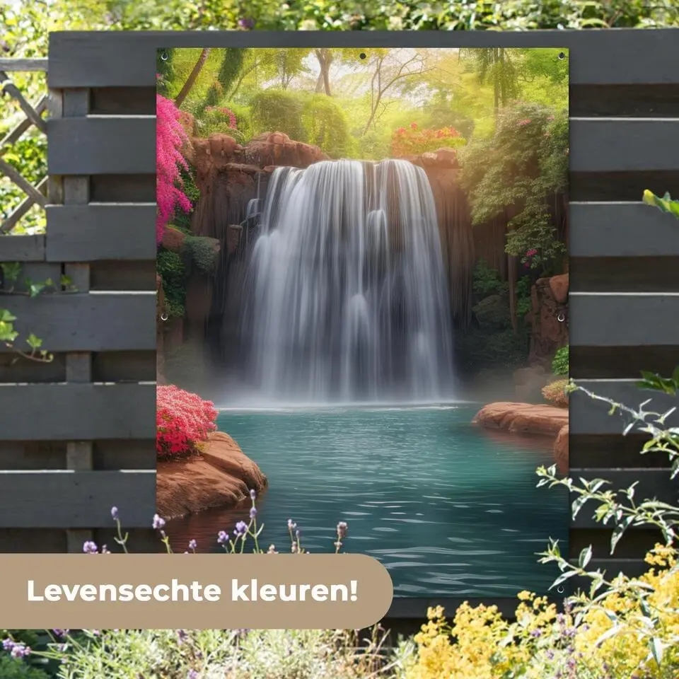 MuchoWow Tuinposter 120x160cm Waterval Natuur Planten Jungle