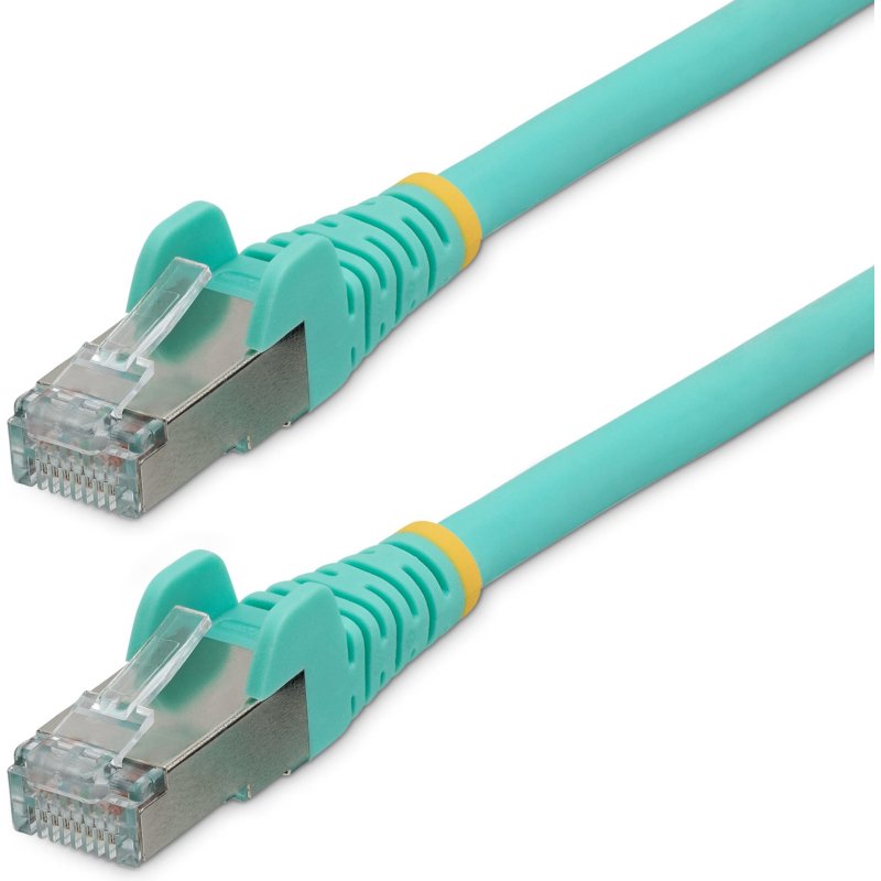 StarTech.com Câble Ethernet CAT6a 10m - Low Smoke Zero Halogen (LSZH) - 10 Gigabit 500MHz 100W PoE RJ45 S/FTP Cordon de Raccordement Réseau Snagless Turquoise avec Décharge de Tension