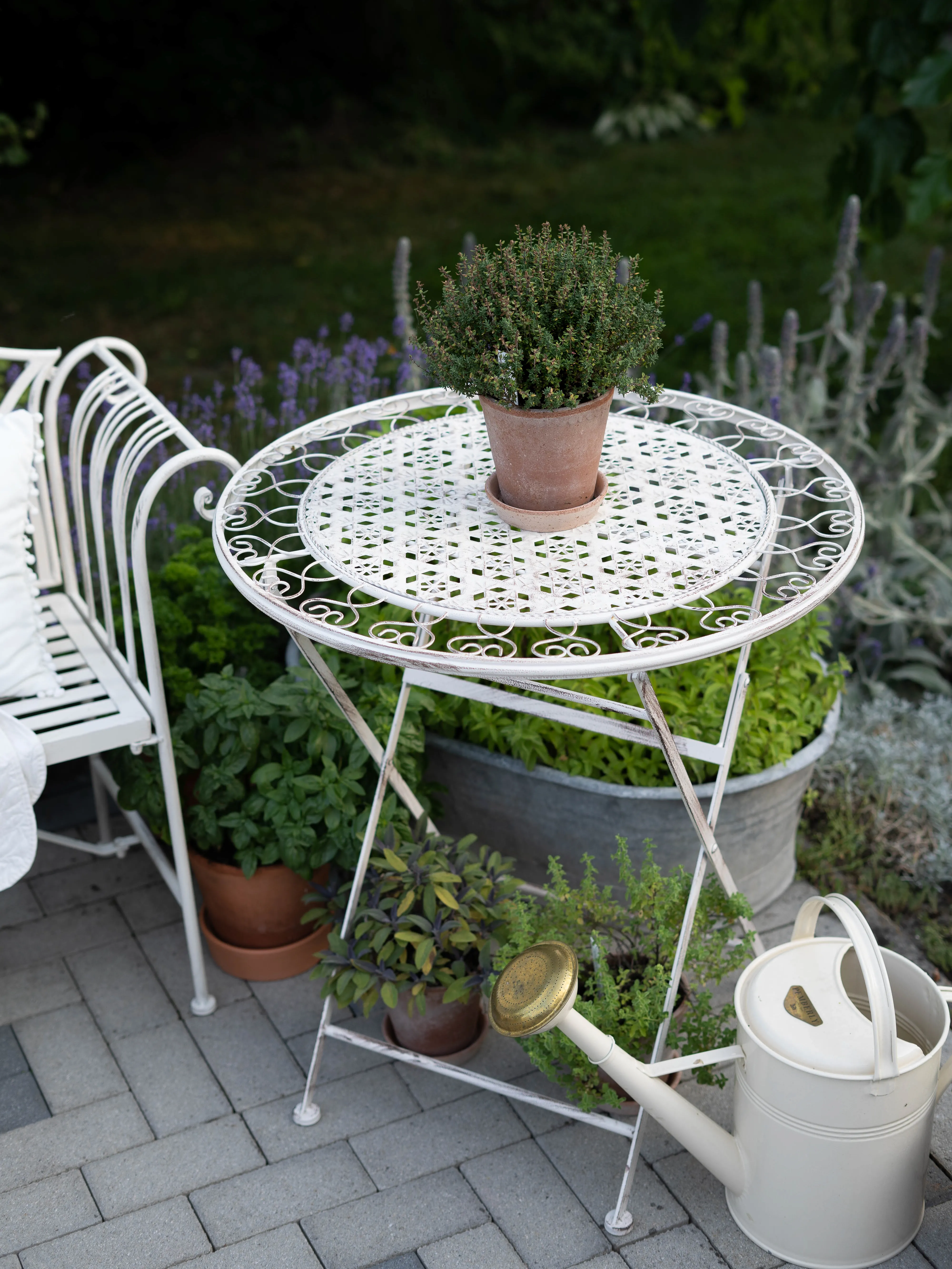 Bistrotafel TRIESTE 70 cm 70 cm Metaal Lichtbeige