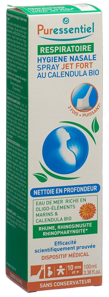 Puressentiel Nasenhygiene Spray Nasenspray mit starkem Sprühstrahl Nasenspr 100 ml