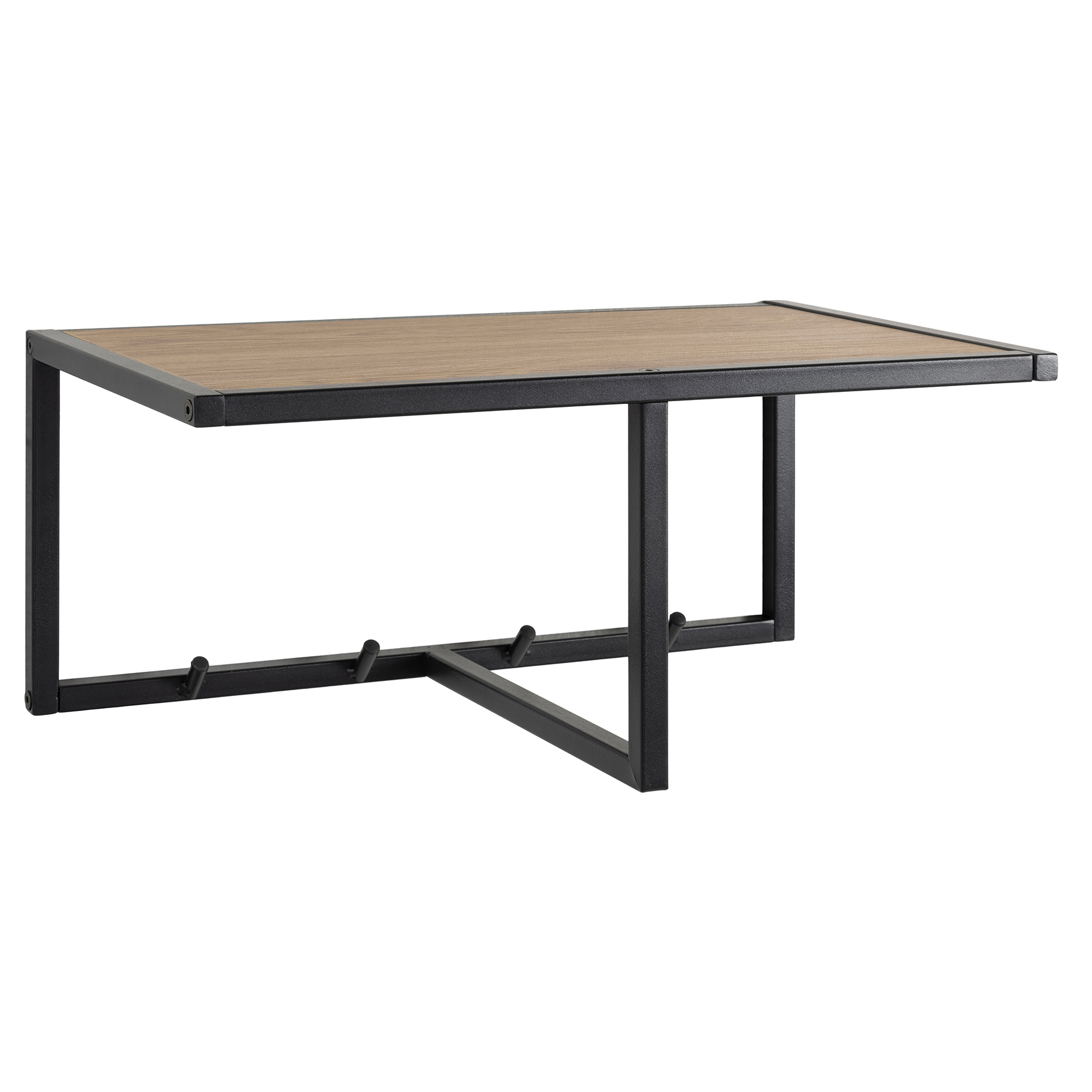 Kleiderhakenbrett SEAFORD - Wildeiche - schwarz matt - 50 cm