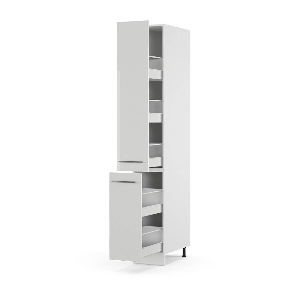 Vicco Apothekerhochschrank 30 cm Weiß Hochglanz Küchenschrank Hochschrank Küchenzeile Fame-Line