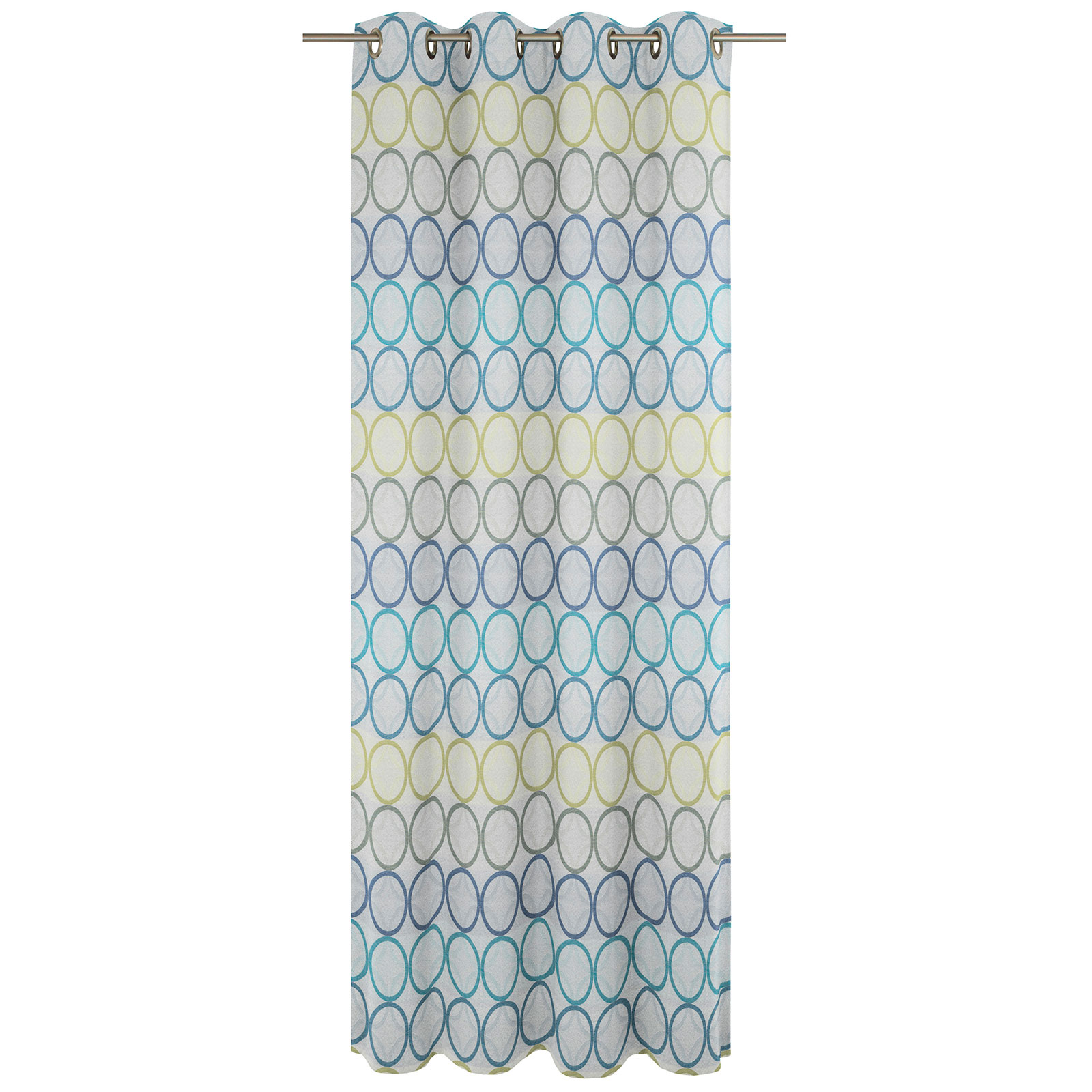 Einzelschal mit Ösen ZIRBELLO - blau-grün - 145x132 cm