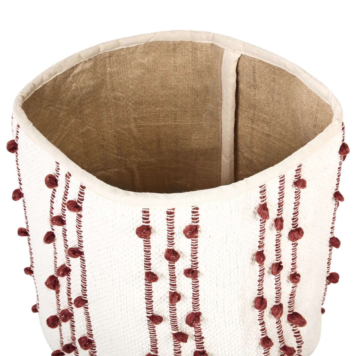 Beliani Paniers KHEL en coton beige et rouge