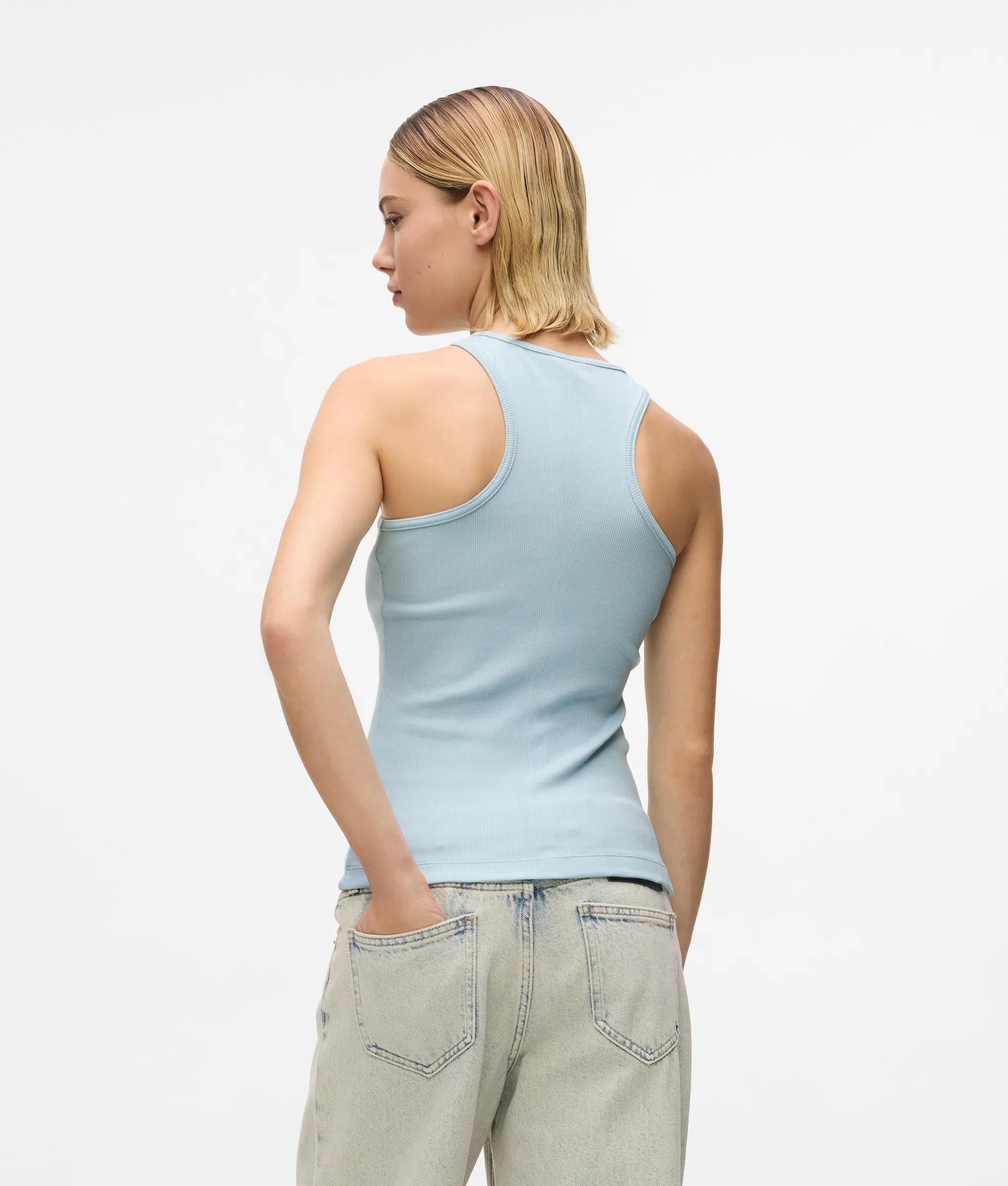 tanktop met geribbeld logo