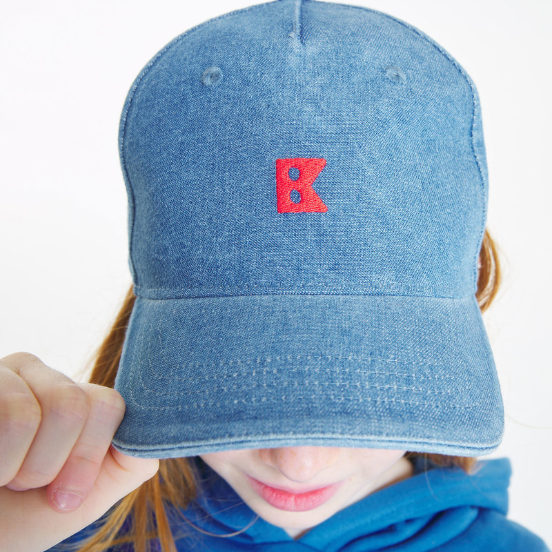Casquette enfant en toile chambray bleue garçon