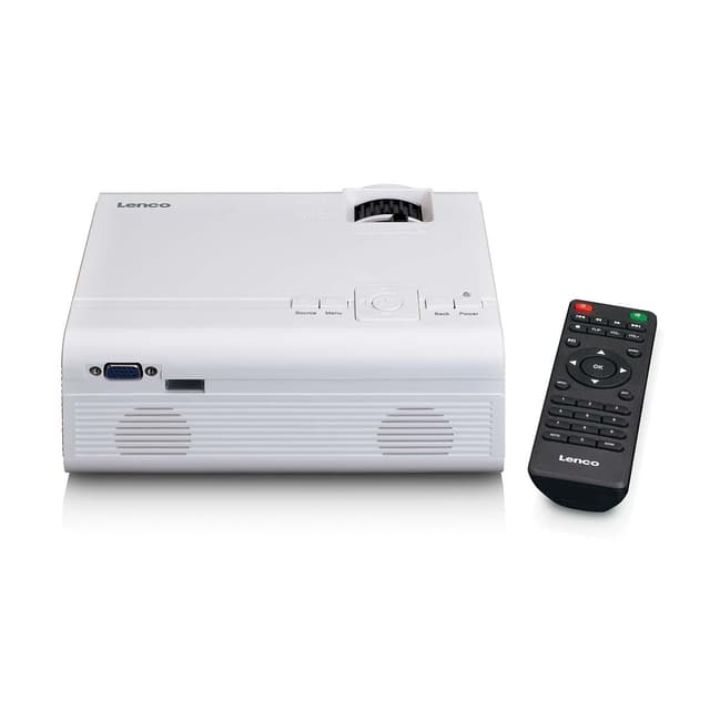 Lenco LCD-projektor med høj opløsning, understøtter Full HD 1080P-indhold Hvid