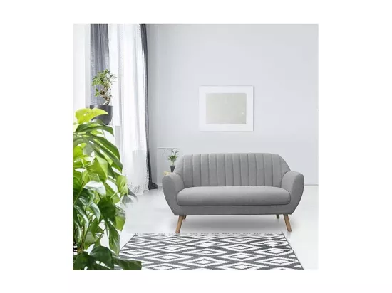 Canape 2 Places Sofia Tissu Gris M1