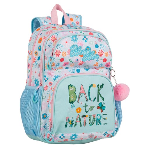 Mochila escolar Blin-blin com dois compartimentos + carrinho para brinquedos com 4 rodas giratórias