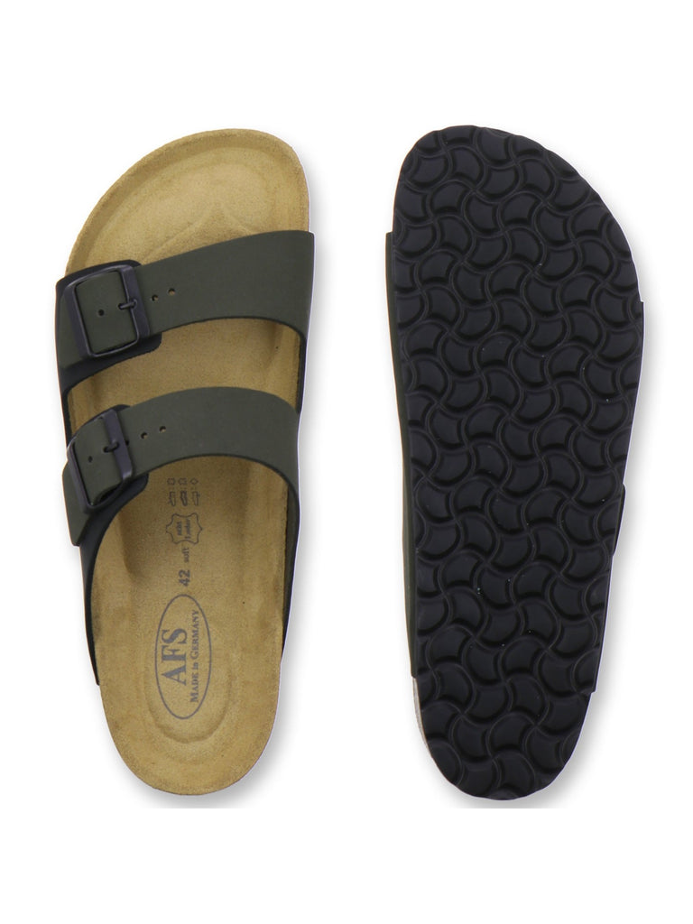 Pantoletten Herren Leder olive