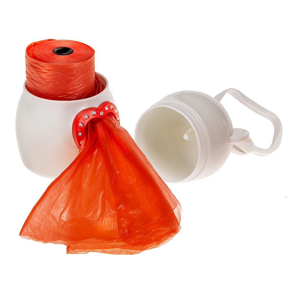 Support pour sachets hygiéniques pour chiens, dudu' classic, avec crochet pratique, 20 sacs inclus