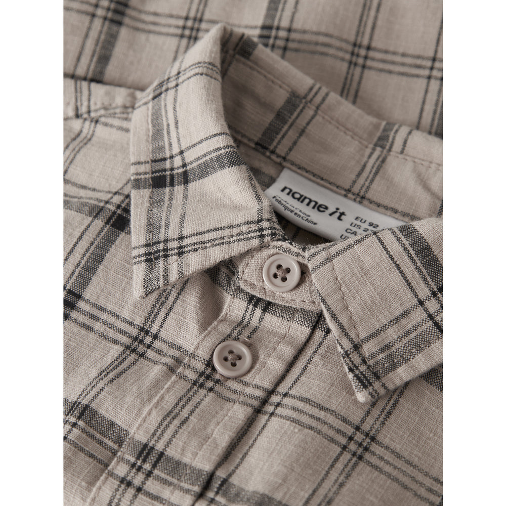 Køb Name It Chateau Gray Check Nmmhowie Ss Nreg Skjorte Box