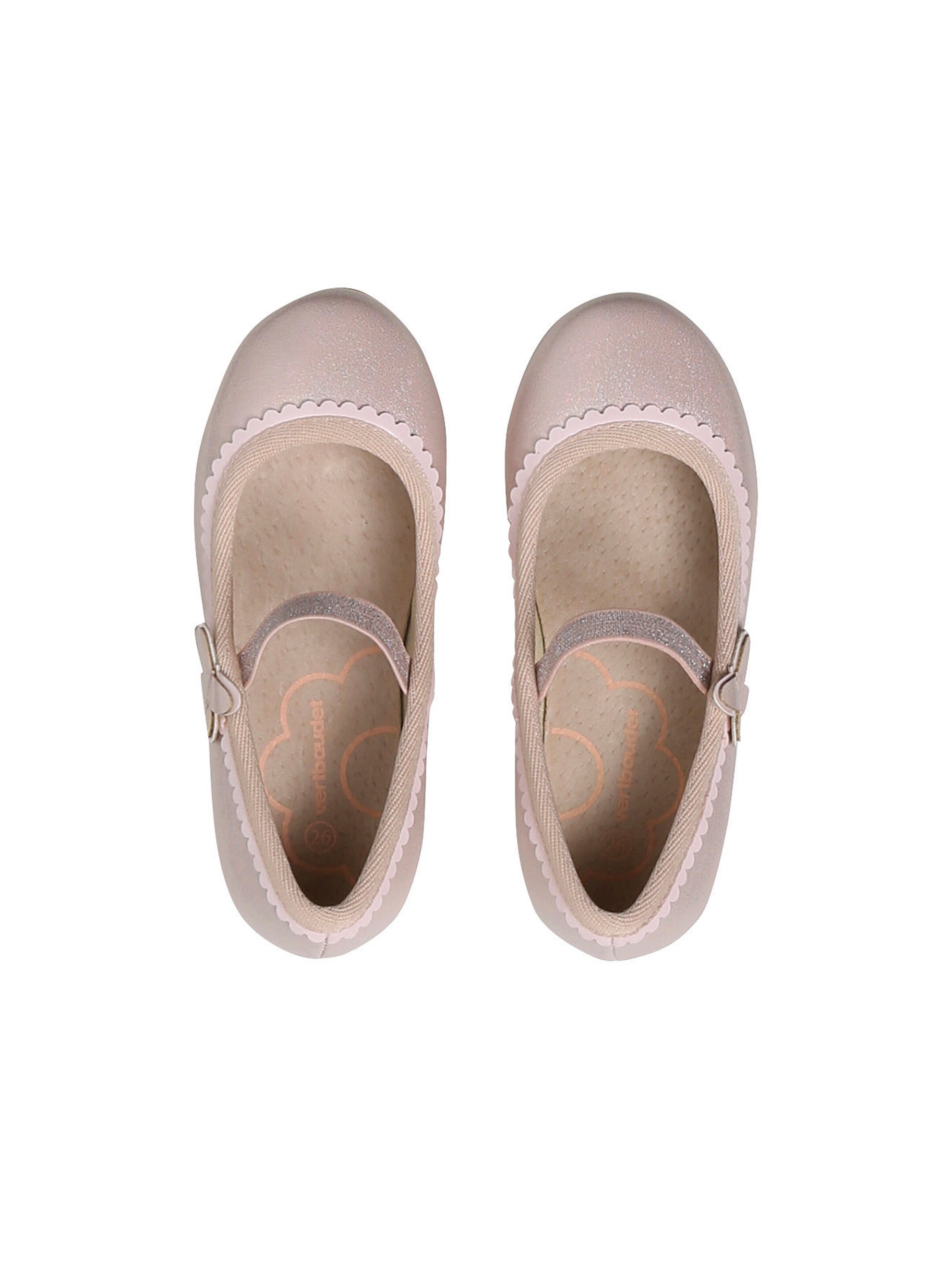 Vertbaudet Mädchen Glitzer-Ballerinas mit Anziehtrick hellrosa