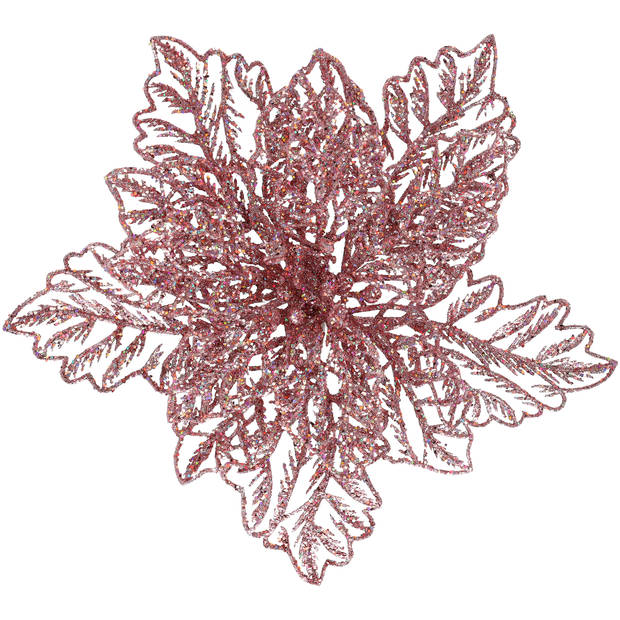 Poinsettia op clip roze
