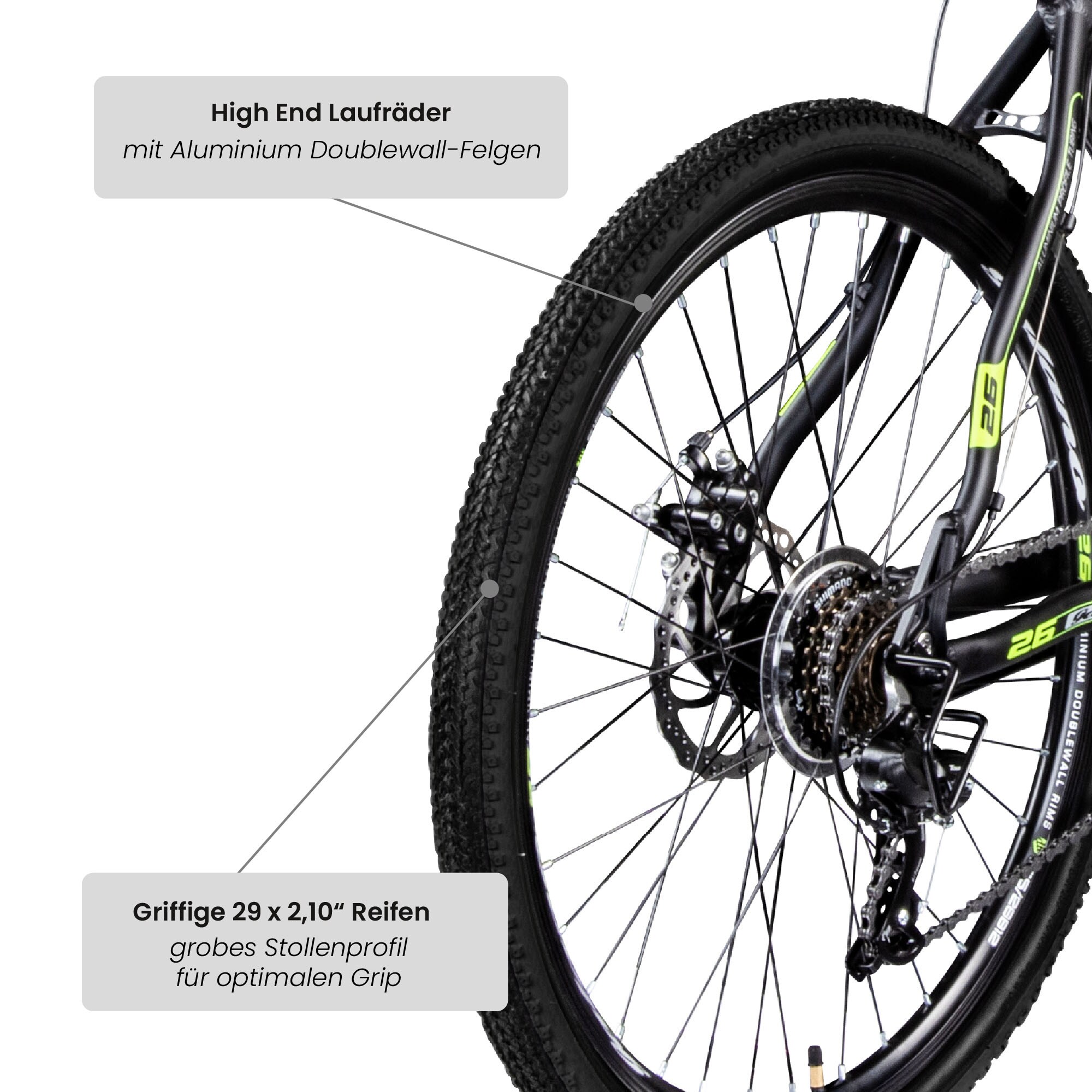 Galano Toxic Mountainbike Hardtail 29 Zoll für Erwachsene ab 175 cm MTB Fahrrad 21 Gang Federgabel Scheibenbremsen