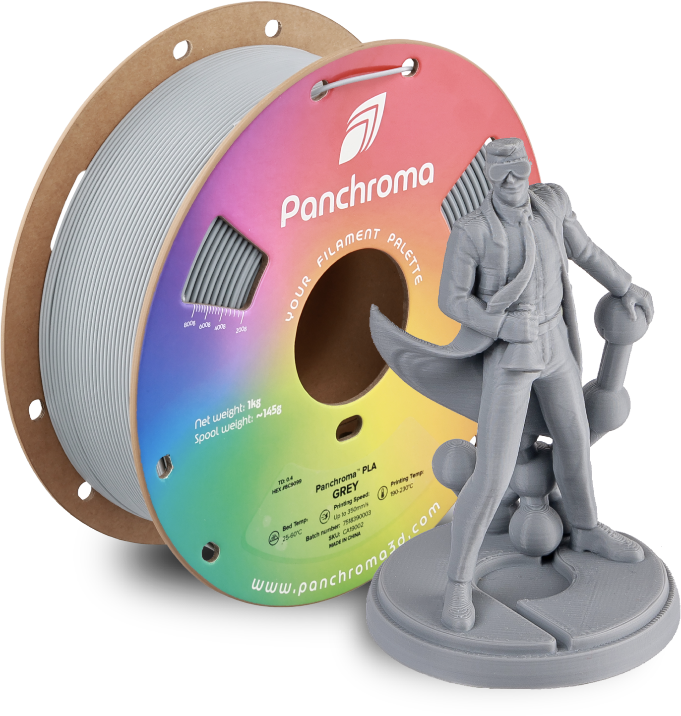 Polymaker  Panchroma™ PLA Grey, 1,75 mm / 1000 g    High-Speed Filament in Grey