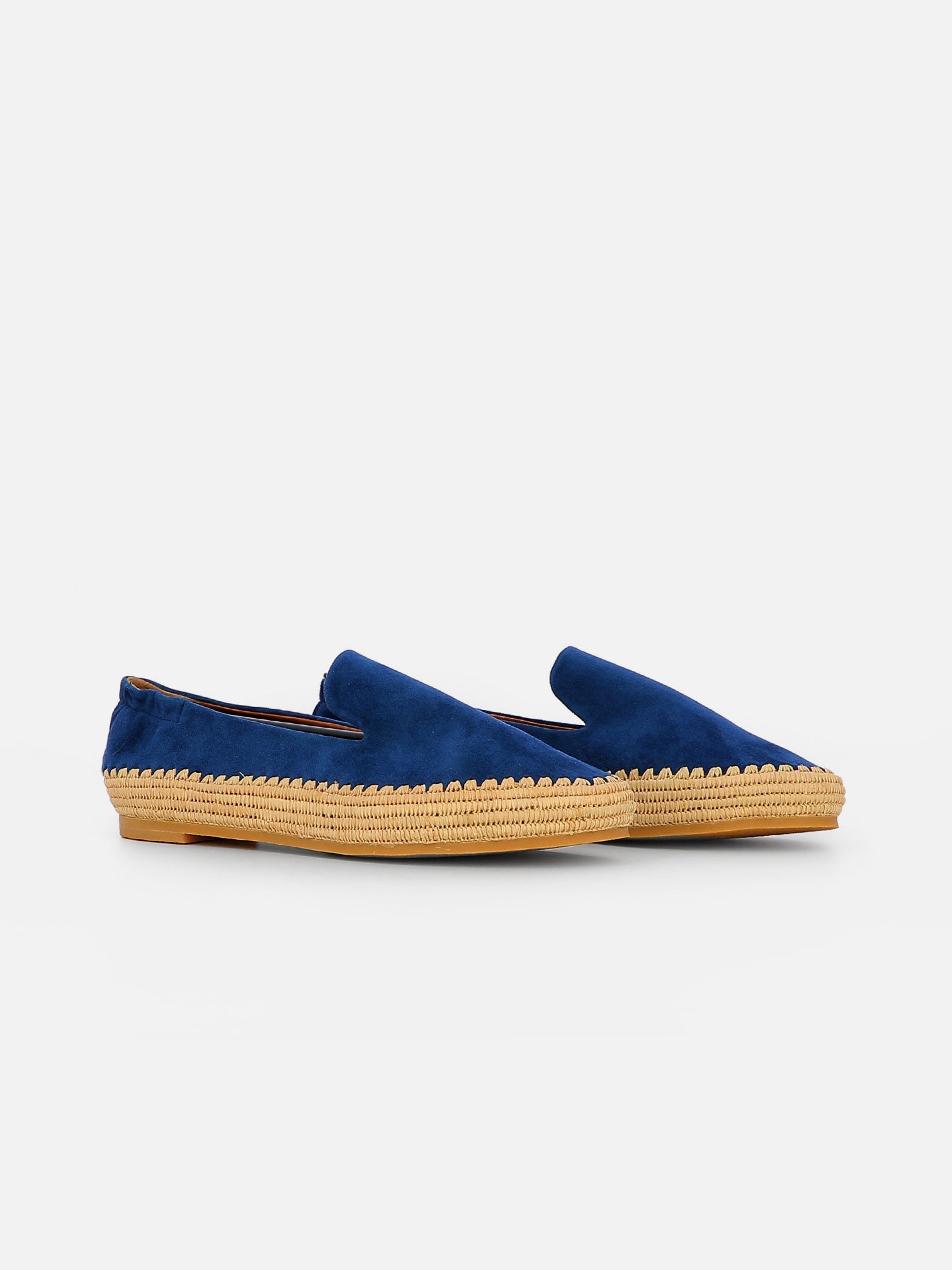 LOAFERS - IRMIS loafers, blue pacific & natural Straw