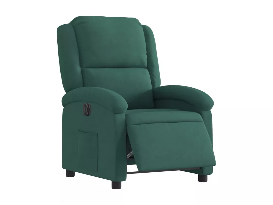 Fauteuil inclinable électrique vert foncé velours