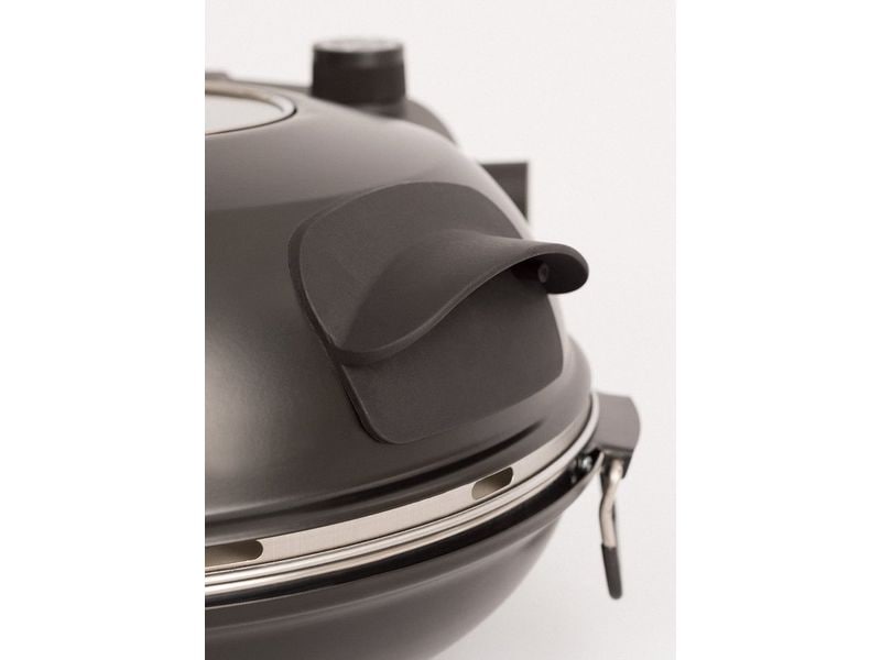 Create Pizzaofen Elektro Schwarz Ø 31 cm Elektrischer Pizzaofen mit Steinboden und 350 °C Temperatur