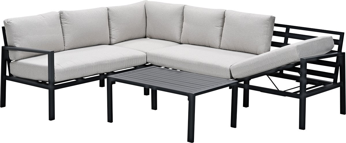 Lexington loungeset - links - carbon black - desert sand