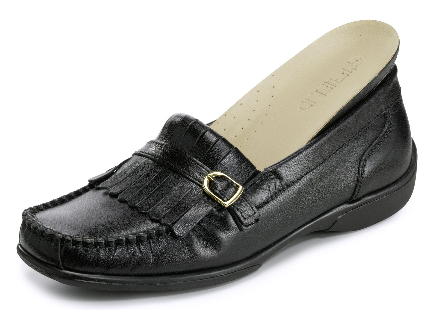 ELENA EDEN Mokassin-Slipper aus Chevreau-Nappaleder mit Zierlasche