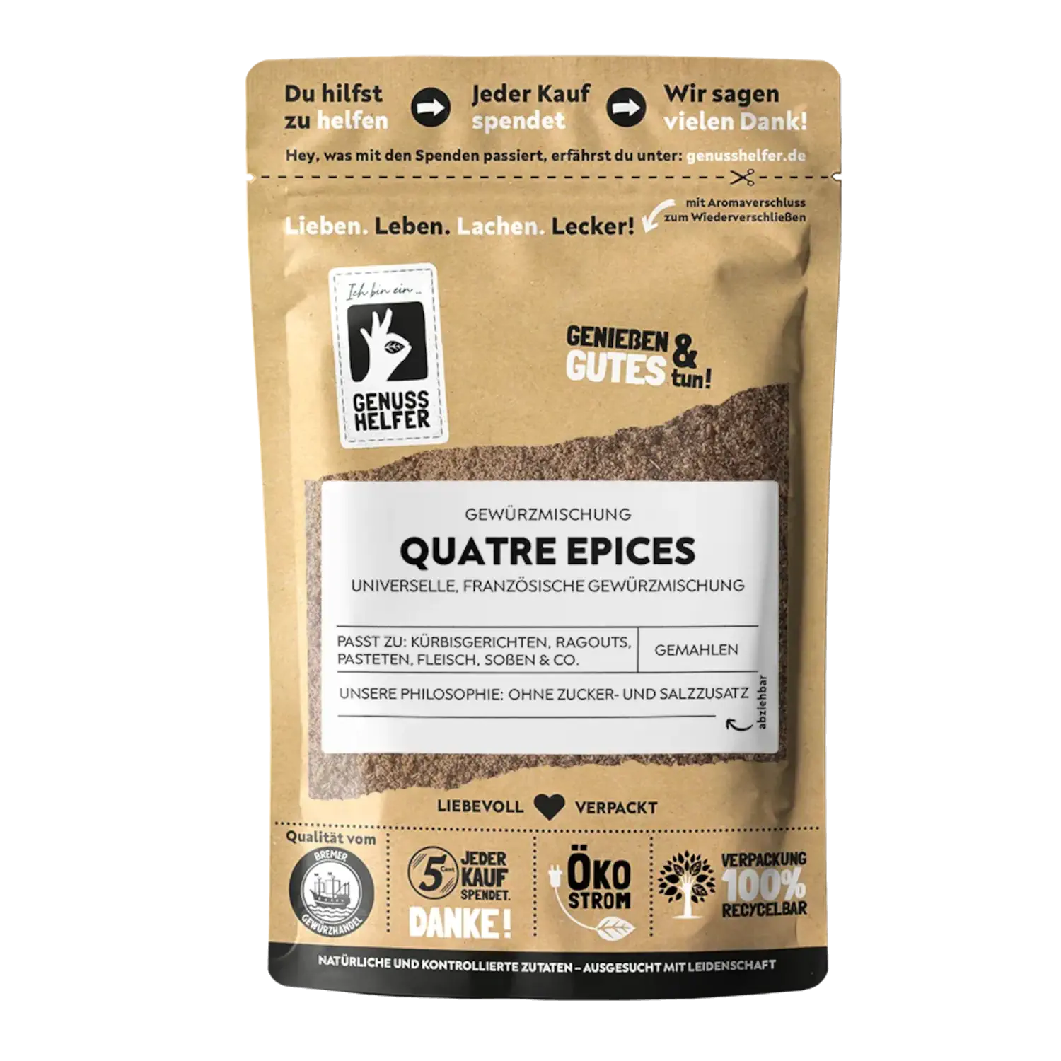 Quatre Épices, gemahlen