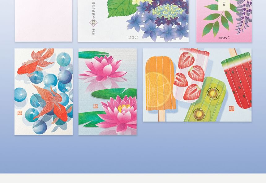 MIDORI JAPAN - Bloemenprint envelop / briefpapier / ansichtkaart / set (verschillende ontwerpen)