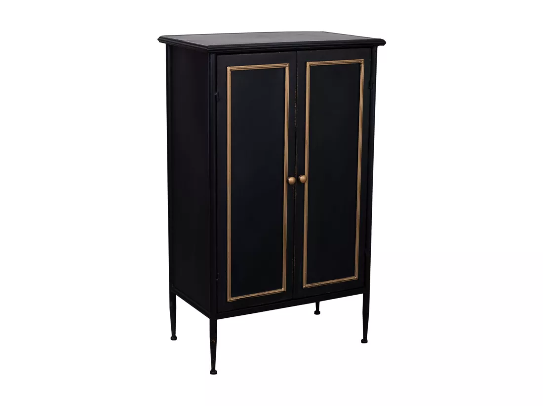 Armoire avec 2 portes noir vieilli 61x35x100