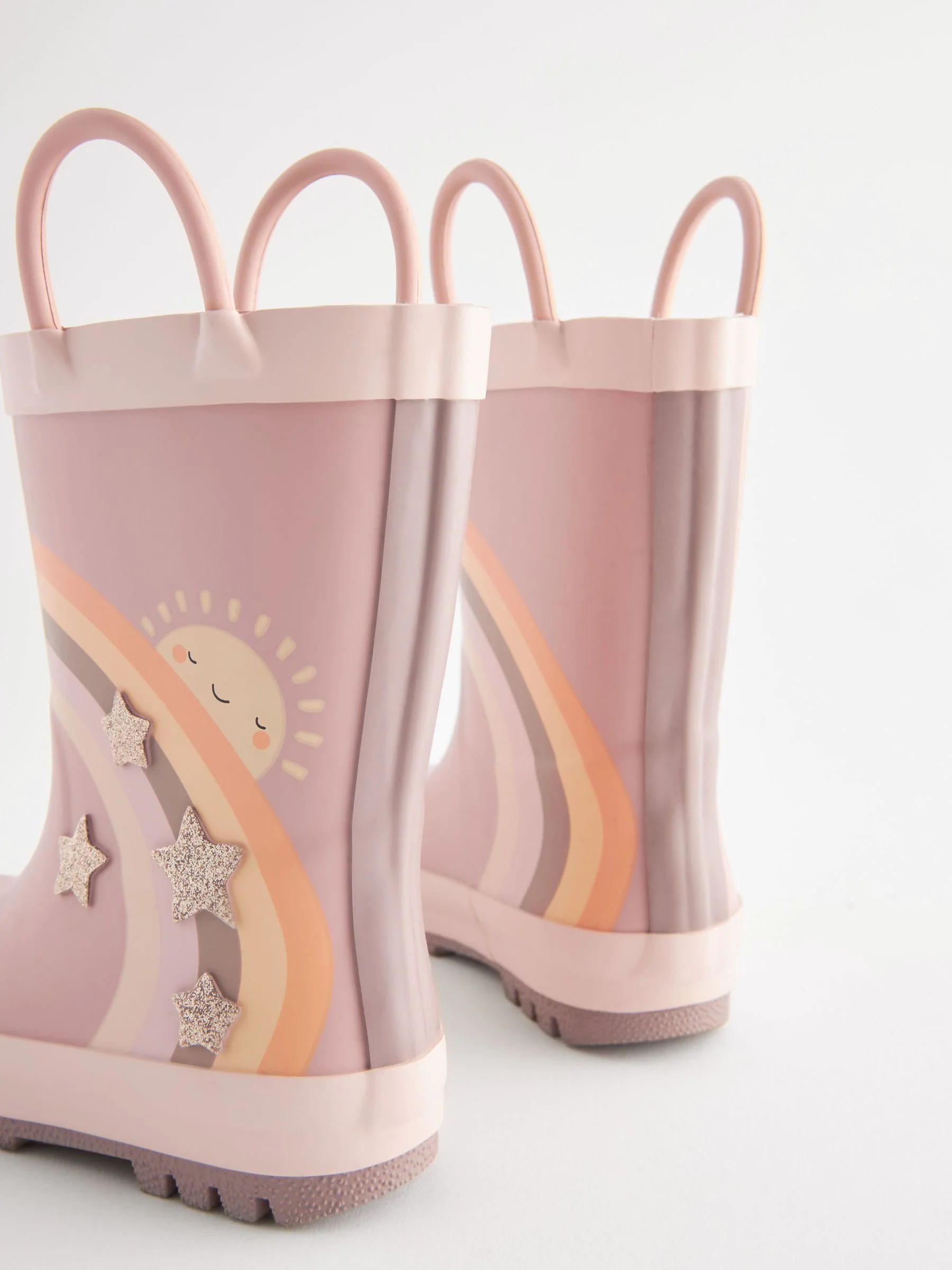 Naturel met regenboog - Laarzen met handgreep