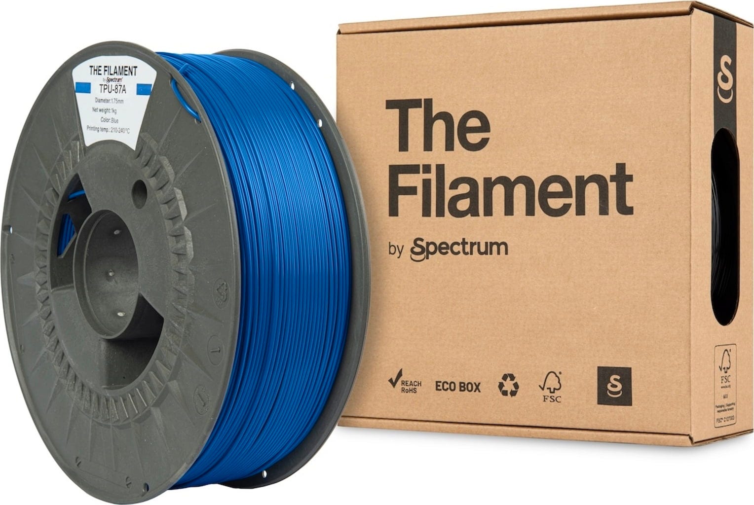 The Filament  TPU-87A Blue, 1,75 mm / 1000 g    Semi-flexibles TPU für funktionale Anwendungen in Blue