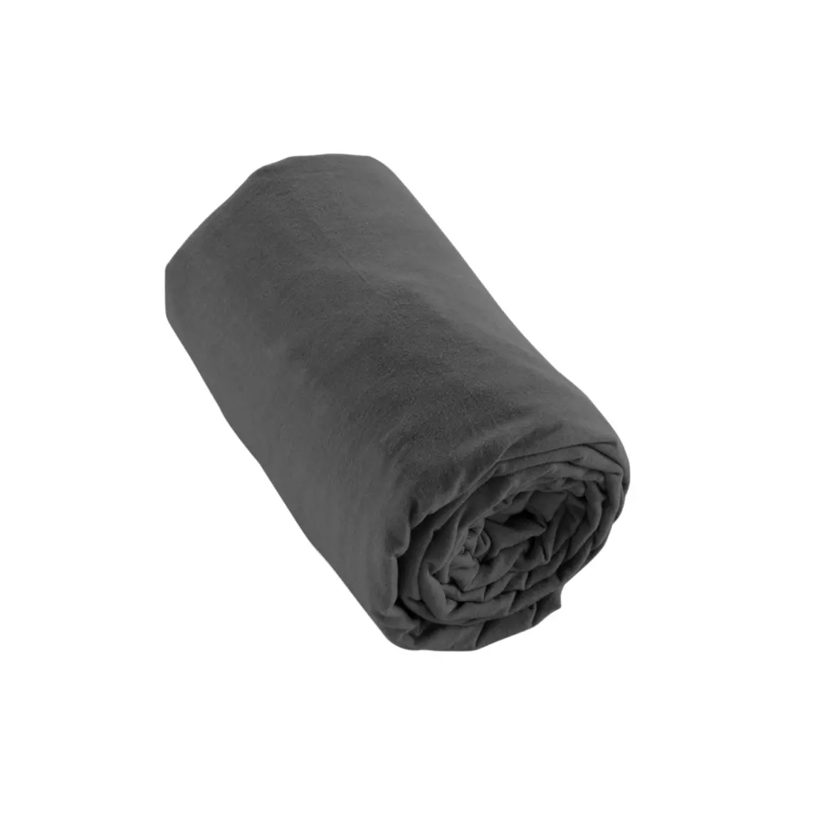 Drap housse flanelle de coton (180 x 200 cm) Théa Gris anthracite