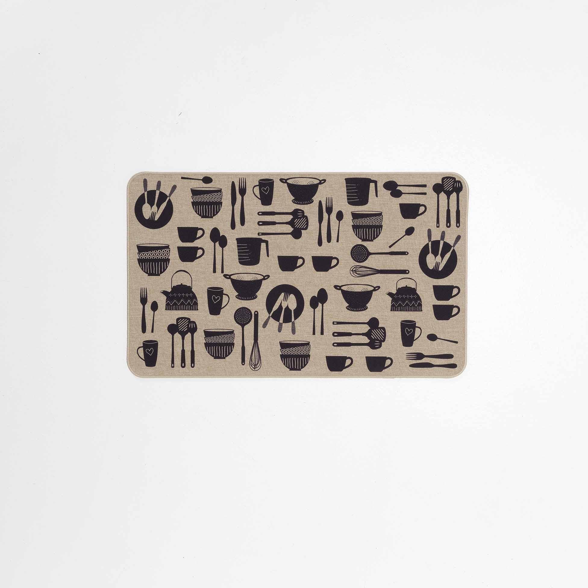 TAPIS RECTANGLE 45X75CM TISSE IMPRIME KITCHEN