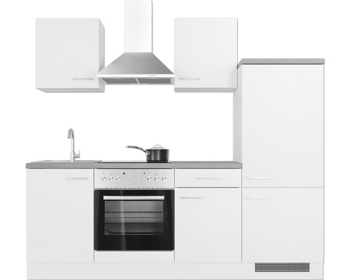 Flex Well keukenblok met apparatuur Varo 220 cm wit mat gedemonteerd omkeerbaar 00012356