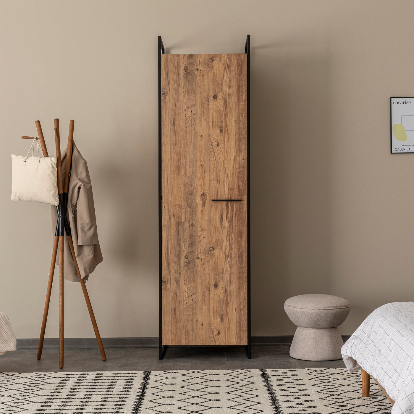 Giga Meubel - Kledingkast Naturel Hout - 64x52x225cm - Dynamic C