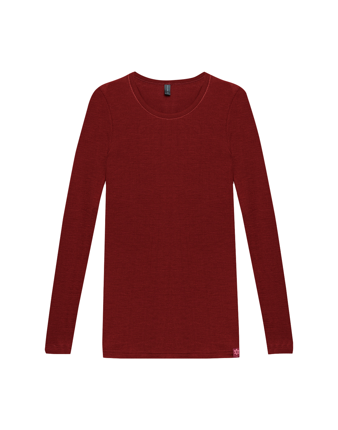 Shirt van merinowol voor dames in Kersthart