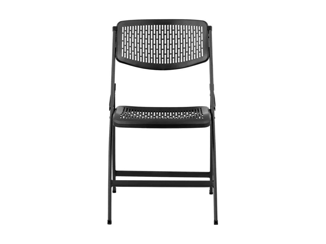 Lot de 5 chaises restaurants, les cafés, les bureaux et les salles d'attente 150 kg max conception pliante noir 14_0006014