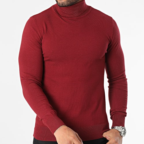 Pull Col Roulé Bordeaux