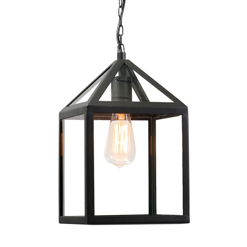 Industriële buiten hanglamp zwart IP23 - Amsterdam