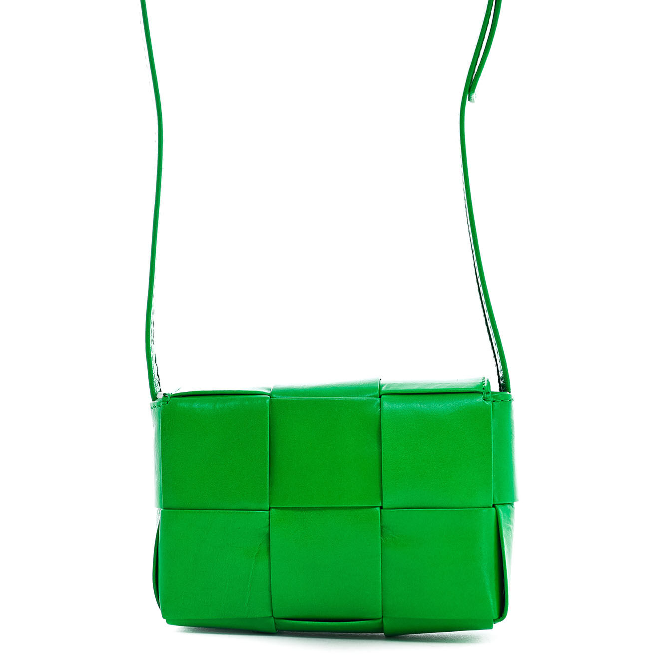 Bottega Veneta Sac bandoulière Mini Cassette en Cuir vert - Très bon état - L.12 cm