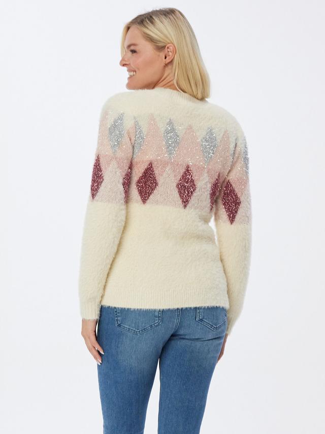 Pullover in Flausch-Lurexgarn