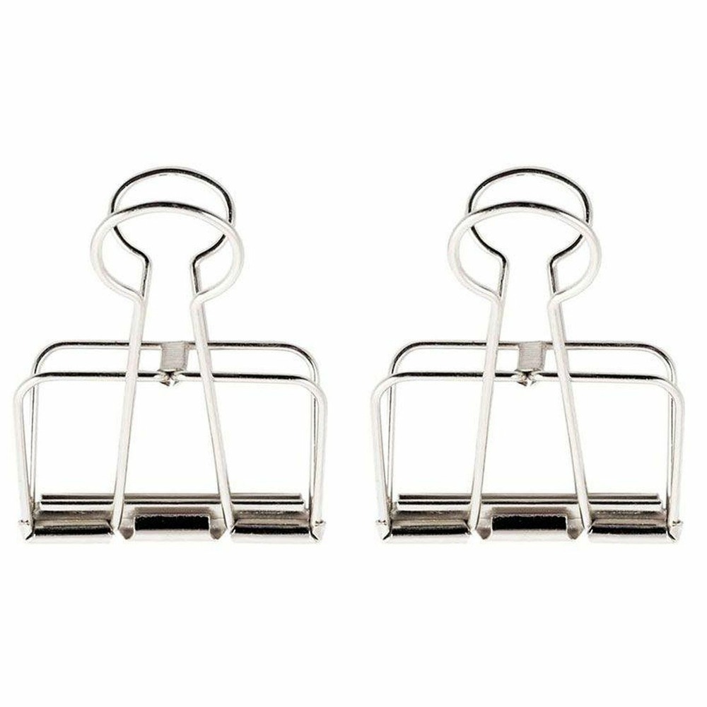 18 pinces double-clip argenté 19 mm