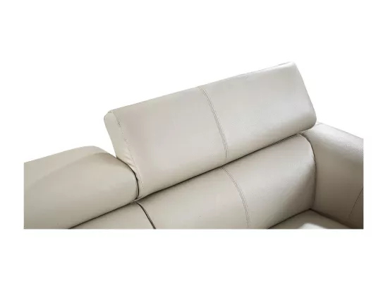 Canapé 2 places Cuir HAVANA Beige - Angle Droit