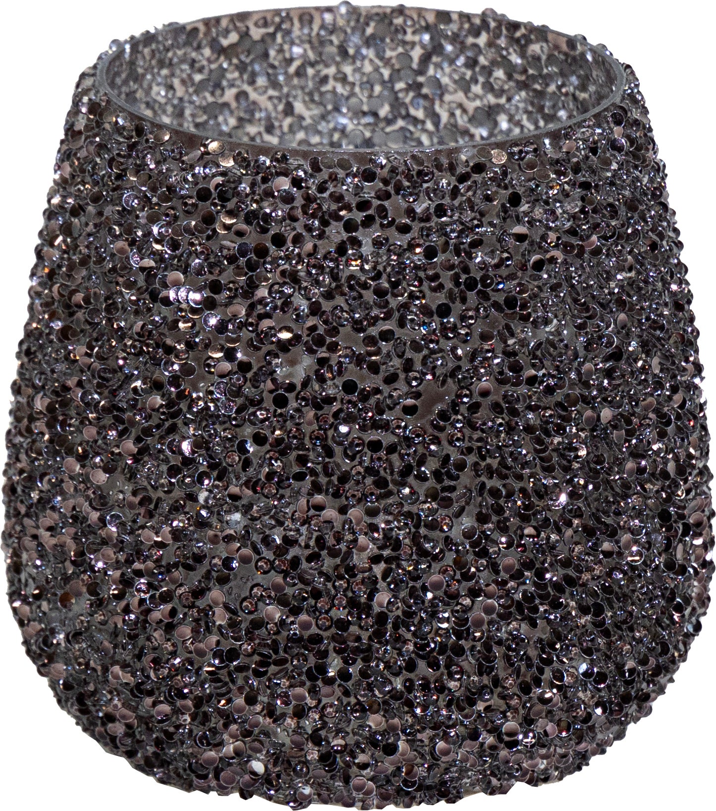 Mega Collections waxinelichthouder Strass zwart D 9,5 H 9 cm